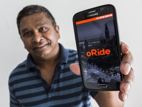 Neville Hewage, director of business development for oRide Technologies, has applied for a private transportation license from the city of Ottawa for his oRide app.