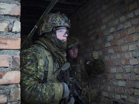 This file photo shows Canadian troops training in Poland earlier this year. Canadian Forces photo.