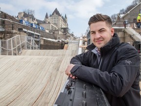 Ottawa competitor Daniel Guolla checks out the track as Ottawa prepares to host the Ice Cross Downhill World Series Season Finale for the first time as Red Bull Crashed Ice joins Ottawa 2017 to celebrate the country's 150th year as a nation.