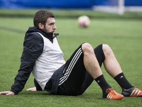 Ottawa Fury FC defender Kyle Venter during a break in practice. Thursday February 16, 2017.