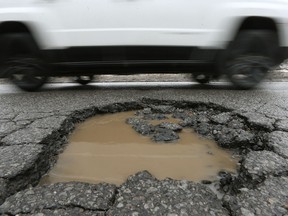 Pot holes in Ottawa Wednesday Feb 22, 2017.   Tony Caldwell