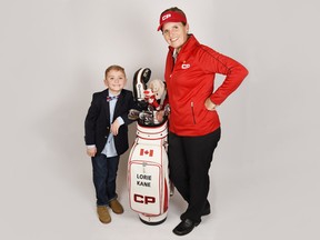 CP Has Heart Ambassador and LPGA professional Lorie Kane with CHEO cardiac patient Zander