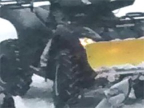 SUBMITTED PHOTO
Pembroke/Renfrew County Crime Stoppers and the Renfrew OPP are asking the public to help them find this custom-made ATV snow plow stolen from a home on River Road near Braeside in McNab Braeside Township.