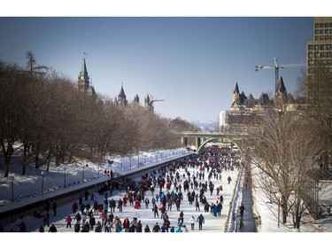 The canal was full of skaters Saturday on the Family Day long weekend and the final weekend of Winterlude.