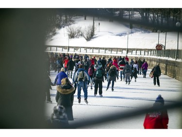 The canal was full of skaters Saturday on the Family Day long weekend and the final weekend of Winterlude.