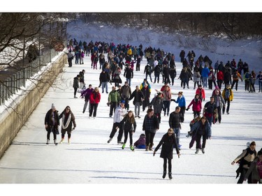 The canal was full of skaters Saturday on the Family Day long weekend and the final weekend of Winterlude.