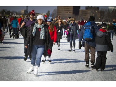 The canal was full of skaters Saturday February 18, 2017 during Family Day long weekend and the final weekend of Winterlude.