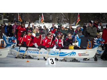 The first ICE Dragon Boating event in North America was held Saturday February 18, 2017 on Dow's Lake during Family Day long weekend and the final weekend of Winterlude.