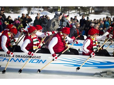 The first ICE Dragon Boating event in North America was held Saturday February 18, 2017 on Dow's Lake during Family Day long weekend and the final weekend of Winterlude.