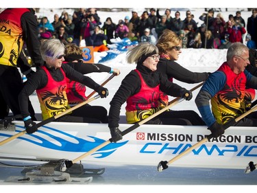 The first ICE Dragon Boating event in North America was held Saturday February 18, 2017 on Dow's Lake during Family Day long weekend and the final weekend of Winterlude.