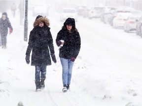 Environment Canada has issued a snowfall warning for the region, with 20 to 25 cm of snow expected by Monday morning.