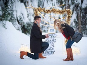 Tu Le (left) surprises Phuong Tran with a marriage proposal on Grouse Mountain in Vancouver recently. THE CANADIAN PRESS/HO-Kai Fuglem, Luxe Proposals