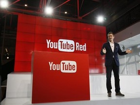 FILE - In this Oct. 21, 2015, file photo, Robert Kyncl, YouTube Chief Business Officer, speaks as YouTube unveils &ampquot;YouTube Red,&ampquot; a new subscription service, at YouTube Space LA offices in Los Angeles. YouTube explained why some gay-themed content was restricted for certain users in a tweet on March 19, 2017. (AP Photo/Danny Moloshok, File)