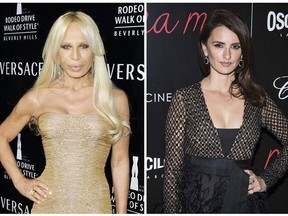 In this combination photo, fashion designer Donatella Versace, left, attends an event honoring her with the Rodeo Drive Walk of Style Award on Feb. 8, 2007, in Beverly Hills, Calif., and Penelope Cruz attends a special screening of &ampquot;ma ma&ampquot;, on May 24, 2016, in New York. Cruz is headed to television to play Versace in the third installment of &ampquot;American Crime Story&ampquot; on FX. The Academy Award winning actress will star in the 10-episode series focused on the 1997 slaying of Versace&#039;s brother, Gianni.