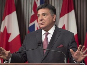 Ontario Finance Minister Charles Sousa discusses the federal budget at a news conference in Toronto on Wednesday, March 22, 2017. Sousa says the upcoming provincial spring budget will include a package of measures dealing with housing affordability.THE CANADIAN PRESS/Frank Gunn