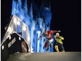 Russia's Dmitry Murlichkin, left, leads Finland's Janne-Petteri Mynttinen during qualifiers at the Red Bull Crashed Ice world championship, in Ottawa on Friday, March 3, 2017.