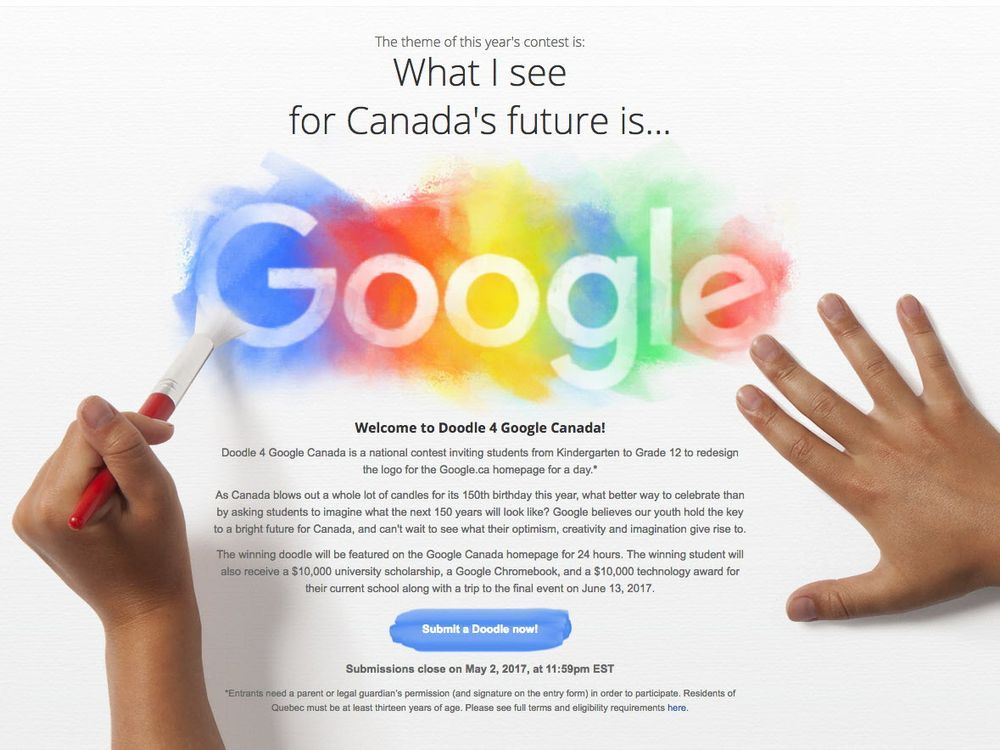 Google is looking for students to design a commemorative 'Doodle' for  Canada's 150th