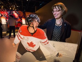 Historian and curator Jennifer Anderson with a cutout of Sidney Crosby celebrating the Olympic Gold Medal game win in overtimeas the exhibition called Hockey at the Canadian Museum of History prepares to open this weekend and media was invited in for a sneak peek. Trace the sport's evolution through historic highlight reels, one-of-a-kind artifacts and interactive components.