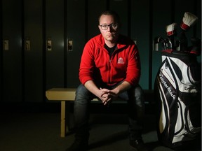 Leonard Gendron sits in the darkened men's change room at the Hammond Golf Club.