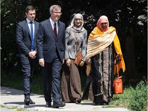 Ottawa Mayor Jim Watson arrives for the funeral service or Abdirahman Abdi at the Ottawa Mosque on July 29, 2016. (Photo: Jana Chytilova)