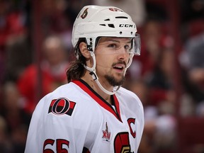 Erik Karlsson will be sitting out of Thursday night's game against Boston.