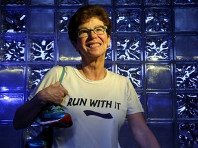 Peggy Hickman, photographed Thursday (March 2, 2017) outside the Schizophrenia clinic at the Royal Ottawa, has used her running to control her schizophrenia and to raise awareness and funds for the disease.