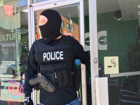 Police officers at Cannabis Culture on Bank Street.