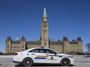 R.C.M.P. presence on Parliament Hill in Ottawa. March 22,2017.