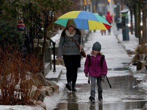 Forecasters expect 15-25 mm of rain Thursday before the thermometer plunges overnight.