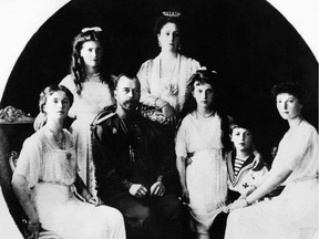 This picture taken in 1917 shows Nicholas II, czar of Russia, and his family. It is one of the last photos taken before the revolution.