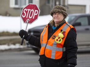 School crossing guard Sue Deugo.