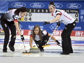 Rachel Homan at world women's curling championships