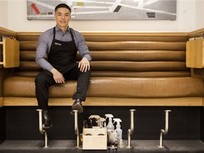 Shoe shine specialist Jimmy Lam.