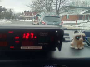 This young driver was caught doing 127 km/h in a 60 km/h in the family car. Car was impounded.