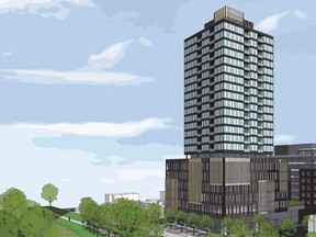 The 22-storey proposal to replace the Trailhead building at 1960 Scott St.