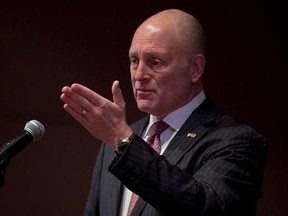 U.S. Ambassador to Canada Bruce Heyman speaks at a breakfast function in Ottawa, Thursday, Feb. 26, 2015. A pair of former American ambassadors to Canada have criticized President Donald Trump for his rash of remarks about the northern neighbour, calling it counter-productive to seriously resolving trade issues. THE CANADIAN PRESS/Adrian Wyld