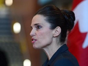 Kirsty Duncan, Minister of Science, makes an announcement during a press conference in Ottawa on Thursday, Dec 15, 2016. Canada&#039;s science minister says universities aren&#039;t doing the heavy lifting to appoint more female research chairs, so she wants to force their hands. THE CANADIAN PRESS/Sean Kilpatrick
