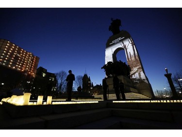 The Royal Canadian Army Cadets performed the candlelight vigil and will stand guard at the Tomb of the Unknown Soldier until sunrise.