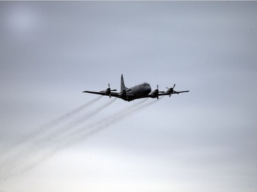 A CP-140 Aurora did a fly by at the Aero150 air show that was held at the Gatineau-Ottawa Executive Airport Sunday April 30, 2017.   Ashley Fraser/Postmedia