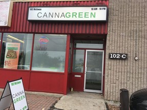 A new CannaGreen marijuana dispensary opened on McEwen Avenue in the west end of Ottawa. Jacquie Miller photo