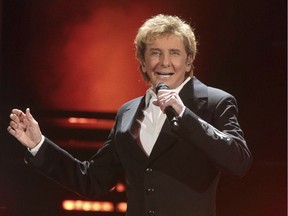 n this March 17, 2016 file photo, Barry Manilow performs in concert during his "One Last Time! Tour 2016" in Hershey, Pa.
