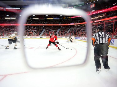 Bobby Ryan moves in on net in the first period.