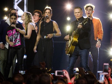 Brian Adams along with many other artists closed out the show by singing Summer of 69 at the 2017 JUNO Awards held at Canadian Tire Centre Sunday April 2, 2017.