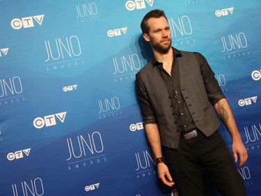 Chad Brownlee strikes a pose as musical talent take to the red carpet at the Juno Awards held on Sunday at the Canadian Tire Centre.