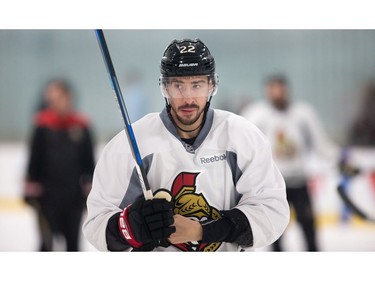 Chris Kelly may or may not play in the next game as the Ottawa Senators practice at the Bell Sensplex in advance of their next NHL playoff game against the Boston Bruins on Saturday. The Bruins are up 1-0 in a best of seven series.