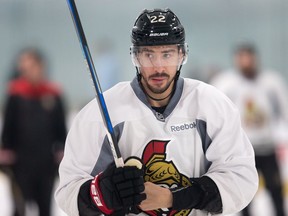 Chris Kelly, who didn't play in Game 1, works out with the Senators on Friday.   Wayne Cuddington/Postmedia