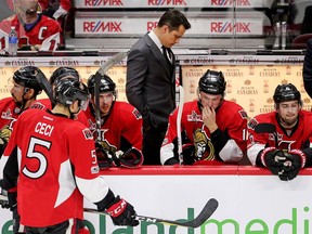 Senators head coach Guy Boucher insists he is not superstitious and had nothing to do with changing the way the players are situated in the dressing room in New York.