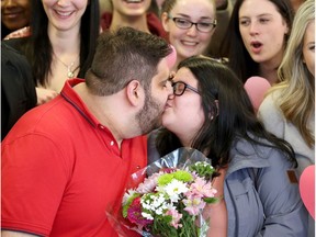 Daniel Aramouni, 20, and his fiancee, Kelly Jackson-Zamora, 21, were surprised with a $10,000 dream wedding Tuesday.