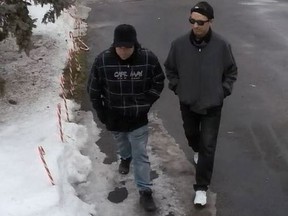 Ottawa police released this image of two men suspected in a March 1 burglary at a house on Trillium Avenue.