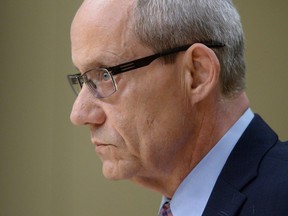 Canadian Forces ombudsman Gary Walbourne appears at a Senate veterans affairs committee in Ottawa on Wednesday, May 4, 2016. Walbourne has dropped the gloves in what appears to have become a tense battle with National Defence, accusing officials of "insidious" attacks whenever his office releases a report critical of the department.